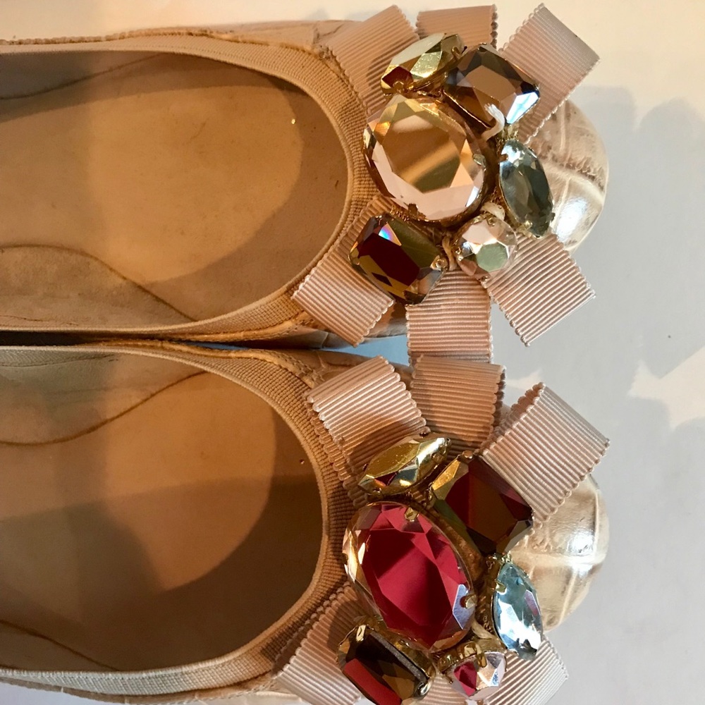 Kate Spade Faith Crocodile Print Jeweled Flats 8 - Picture 5 of 8